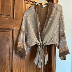 Wrap loose knit sweater